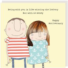 wenskaart ...jaar getrouwd rosiemadeathing - winning the lotery - happy anniversary | muller wenskaarten