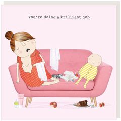 wenskaart rosiemadeathing - brilliant job - moeder en kind