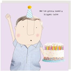 verjaardagskaart rosiemadeathing - bigger cake