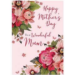 grote luxe moederdagkaart A4 - happy mother's day to a wonderful mum