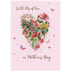 grote luxe moederdagkaart A4 - with lots of love on Mother's day