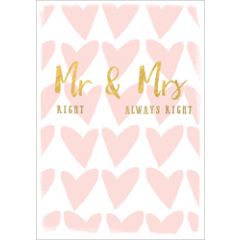 grote trouwkaart A4 - mr right & mrs always right