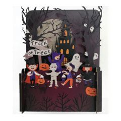 Miniature pop-up kaart Happy Halloween - Trick or treat