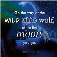 wenskaart claudia muller hophew studio - go the way of the wild white wolf | muller wenskaarten