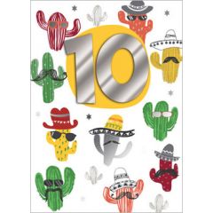 10 jaar - verjaardagskaart inspired - cactussen