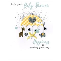 wenskaart zwanger - it is your baby shower happiness is coming your way