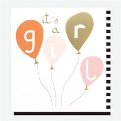 geboortekaartje caroline gardner - it's a girl - ballonnen | muller wenskaarten