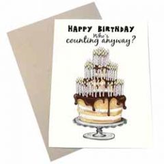 verjaardagskaart mouse & pen - happy birthday who is counting anyway - kaarsjes