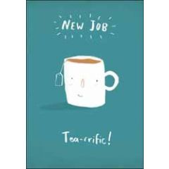 wenskaart nieuwe baan - woodmansterne - new job tea-rrific
