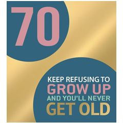 70ste verjaardagskaart second nature - keep refusing to grow up and you’ll never get old