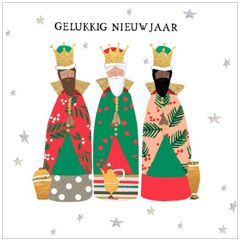 8 nieuwjaarskaarten voor amnesty international - gelukkig nieuwjaar - 3 koningen | muller wenskaarten | online kaarten bestellen