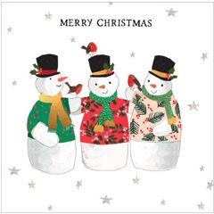8 kerstkaarten voor amnesty international - merry christmas - sneeuwpoppen | muller wenskaarten | online kaarten bestellen