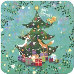 vierkante kerstansichtkaart met envelop - mila - kerstster | muller wenskaarten