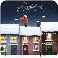 vierkante kerstansichtkaart met envelop - Rosie Hilyer - merry christmas