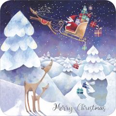 vierkante kerstansichtkaart met envelop -merry christmas - kerstman | muller wenskaarten