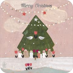 vierkante kerstansichtkaart met envelop - merry christmas | muller wenskaarten
