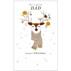 kerstkaart second nature  - to a great dad, merry christmas - hert