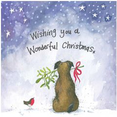 5 kerstkaarten alex clark - wishing you a wonderful christmas - hond