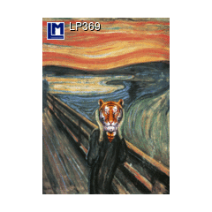 3d ansichtkaart - lenticulaire kaart - De schreeuw van Munch met tijgerkop