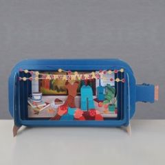 3D pop up wenskaart  - message in a bottle -  happy anniversary | mullerwenskaarten