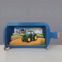 3D pop up wenskaart  - message in a bottle - tractor | muller wenskaarten