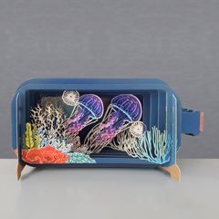 3D pop up wenskaart  - message in a bottle - onderwaterwereld | muller wenskaarten