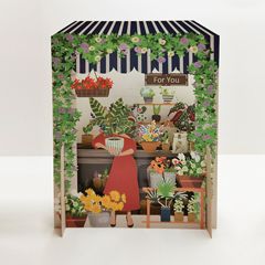 3d pop-up kaart miniature greetings - for you - bloemen