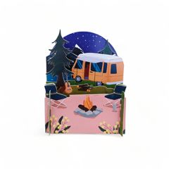 3d pop-up kaart miniature greetings - kamperen