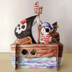 3d pop up kinderkaart - piraat