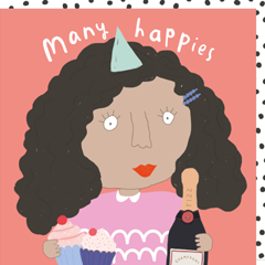 verjaardagskaart rosie made a thing - many happies | muller wenskaarten