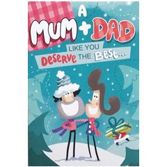 grappige kerstkaart second nature - a mum + dad like you deserve the best...