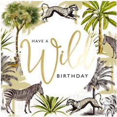 wenskaart second nature - have a wild birthday - zebra en tijgers|Muller wenskaarten