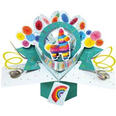 3D verjaardagskaart - pop ups - happy birthday - pinata | muller wenskaarten