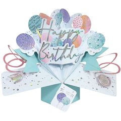 3D verjaardagskaart - pop ups - happy birthday to you - ballonnen | muller wenskaarten
