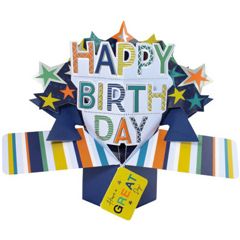 3D verjaardagskaart - pop ups - happy birthday have a great day | muller wenskaarten