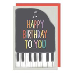 verjaardagskaart quire - happy birthday to you - piano