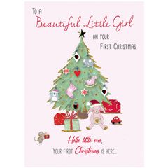 kerstkaart second nature - to a beautiful little girl on your first Christmas - eerste kerst