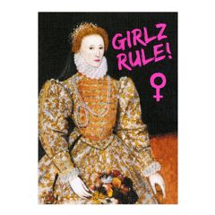 wenskaart - girlz rule - schilderij | mullerwenskaarten
