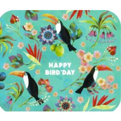 verjaardag ansichtkaart met envelop - tv kaart - happy bird'day - toekans | muller wenskaarten