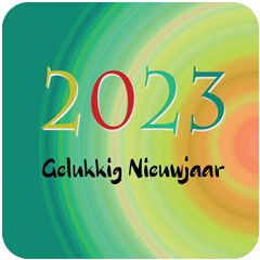 5 vierkante nieuwjaars ansichtkaarten met envelop - 2023 gelukkig nieuwjaar | muller wenskaarten