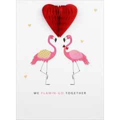 luxe valentijnskaart met honeycomb - we flamin-go together