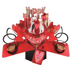 3D valentijnskaart - pop ups - happy valentine's day - dalmatier honden