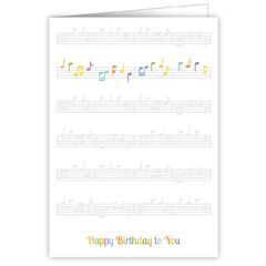 verjaardagskaart quire - happy birthday to you - muzieknoten