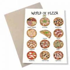 wenskaart mouse & pen - world of pizza