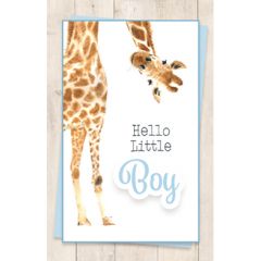wenskaart - hello little boy - giraffe