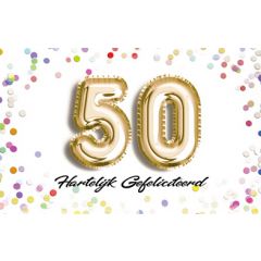 50 jaar felicitatiekaart - hartelijke gefeliciteerd | muller wenskaarten