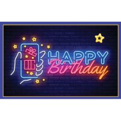 verjaardagskaart - happy birthday - neon