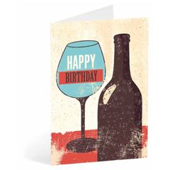 verjaardagskaart busquets - happy birthday - wijn