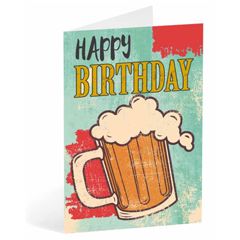 verjaardagskaart busquets - happy birthday - bier