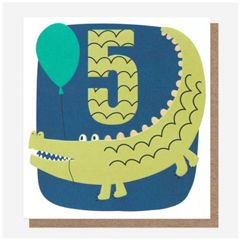 5 jaar - verjaardagskaart caroline gardner - krokodil